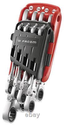 Facom 467F. JPU8 8 Piece AF Flexi Ratcheting Combination Spanner Set 5/16-3/4