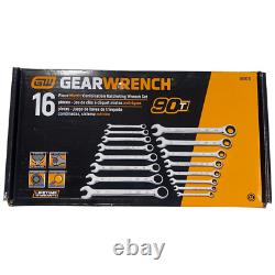 GearWrench 16 Piece Metric Combination Ratcheting Wrench Set 90T 12 Point 86928
