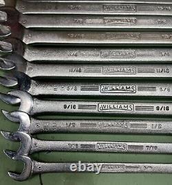 JH Williams 14-Piece SAE Long Industrial Combination Wrench Set Superrench USA