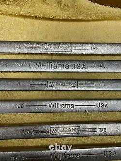 JH Williams 15-Piece SAE Long Industrial Combination Wrench Set USA