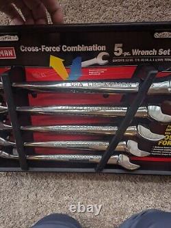 NOS Craftsman 46527 SAE Cross Force 5 Piece Combination Large Wrench Set