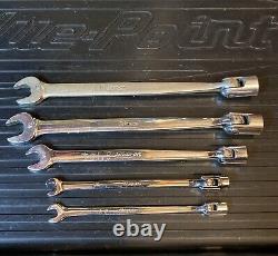 SNAP ON 5 Piece SAE Flex Head Combination 12 Point Socket Wrench Set NICE