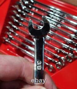Snap On SAE 11 Piece Flank Drive Plus Combination Wrench Set 3/8-1 SOEX711