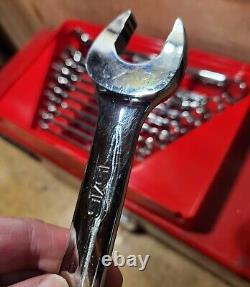 Snap On SAE 11 Piece Flank Drive Plus Combination Wrench Set 3/8-1 SOEX711