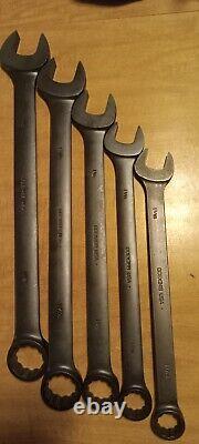 Snap-On Tools NEW 12 point SAE Flank Drive Plus Combination Wrench Set 5 Pieces