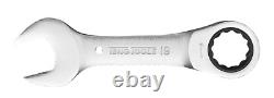 Teng TT6010MRS 10 Piece Metric Stubby Ratcheting Combination Spanner Set, 10-19mm