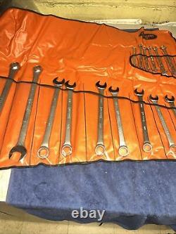 Vintage Williams Superrench Combination Wrench Set 18 Piece & Storage Roll USA