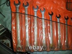 Vintage Williams Superrench Combination Wrench Set 18 Piece & Storage Roll USA