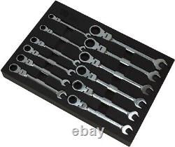 Welzh Werkzeug Flexi Head Combination Ratchet Spanner Wrench Set 12-Piece 8-19MM